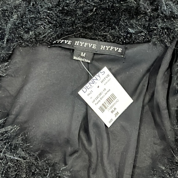 Nwt Hyfve Hyfve Black Shaggy Jacket Junior Medium - Picture 3 of 3